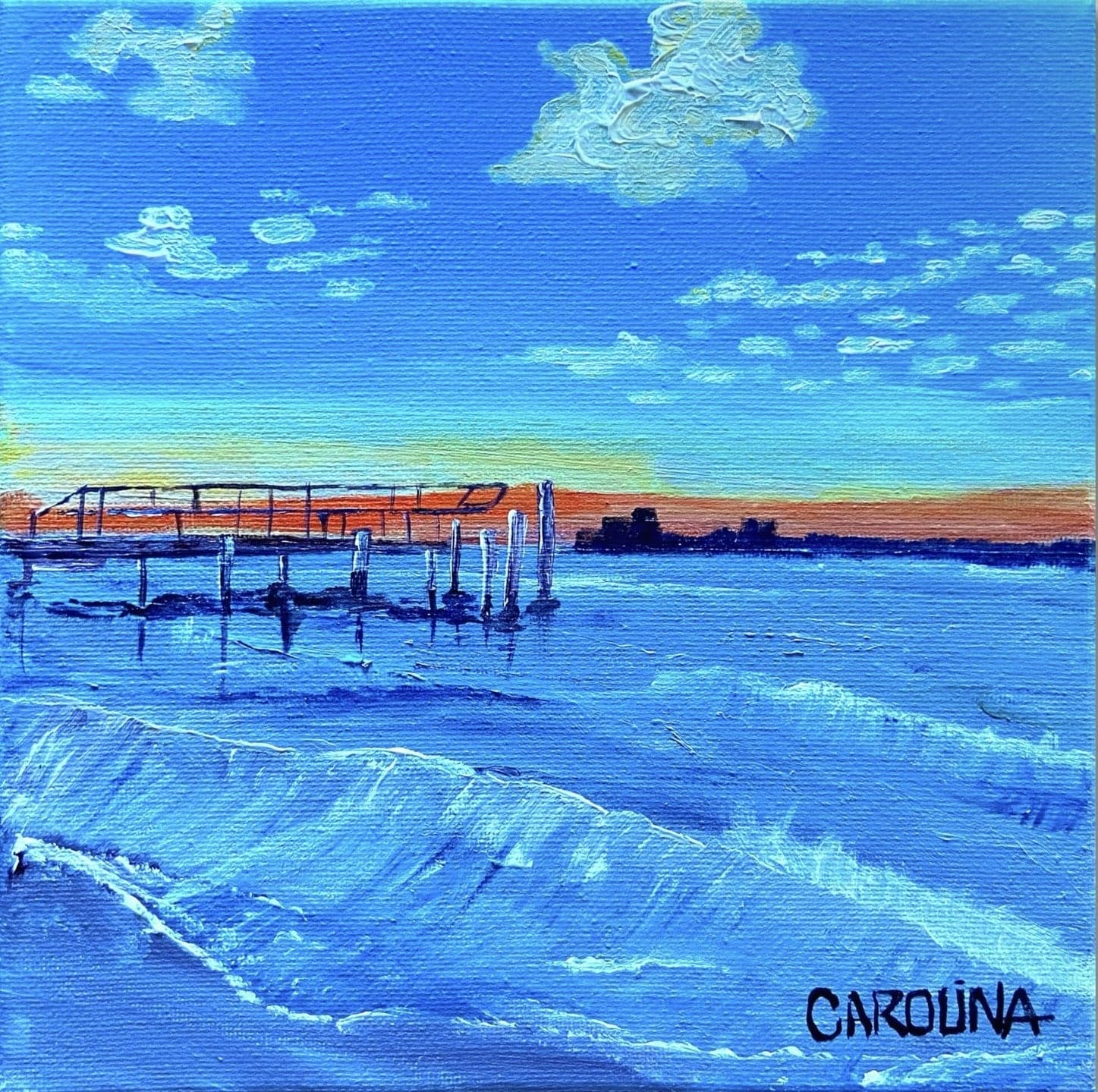 Doll's Point — Acrylic on canvas, 11 × 11 in