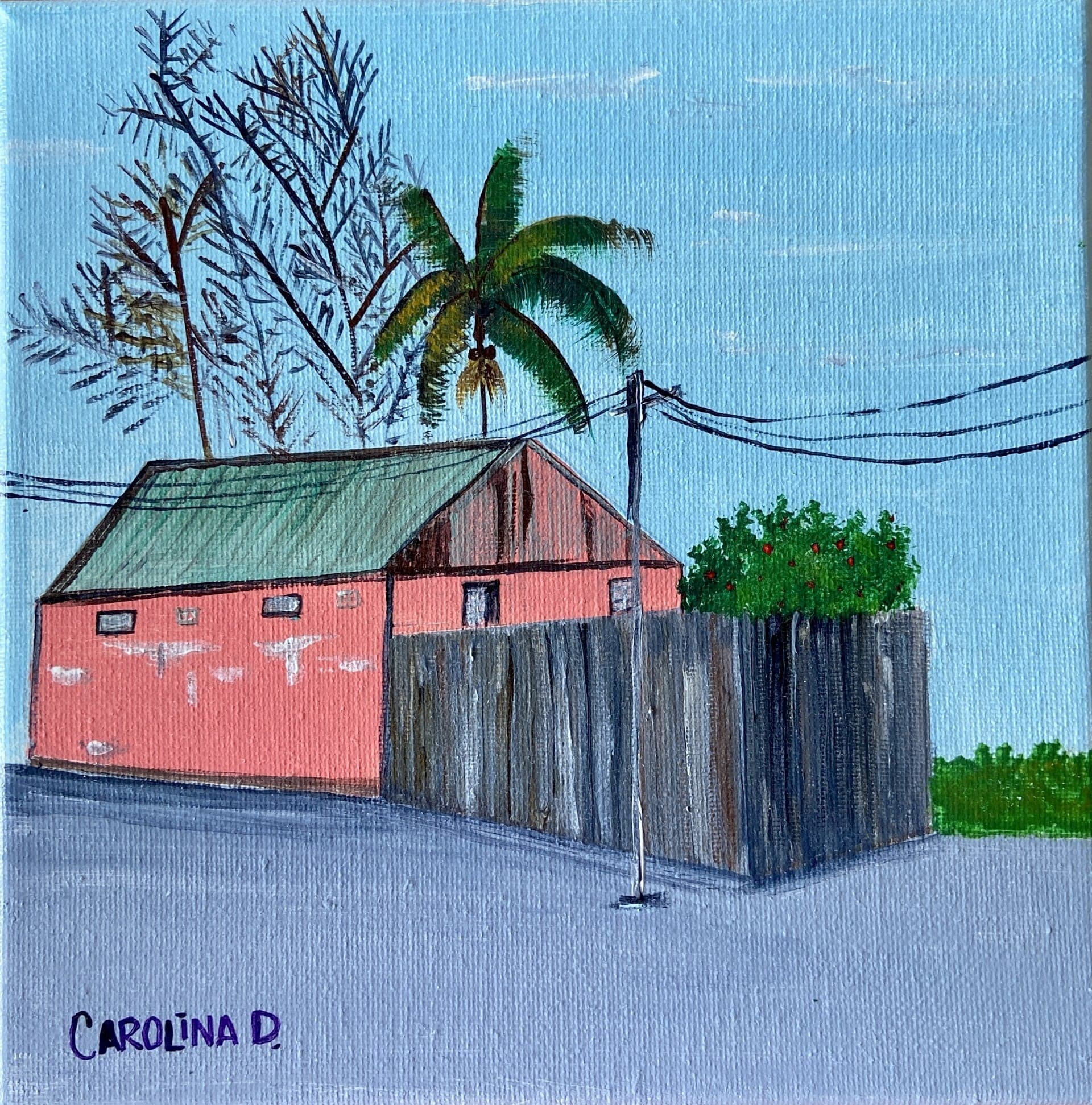 La Casa Rosada — Acrylic on canvas, 11 × 14 in
